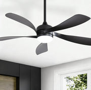 Ventilatore da soffitto 42 pollici con LED dimmerabile, motore DC e telecomando nero
