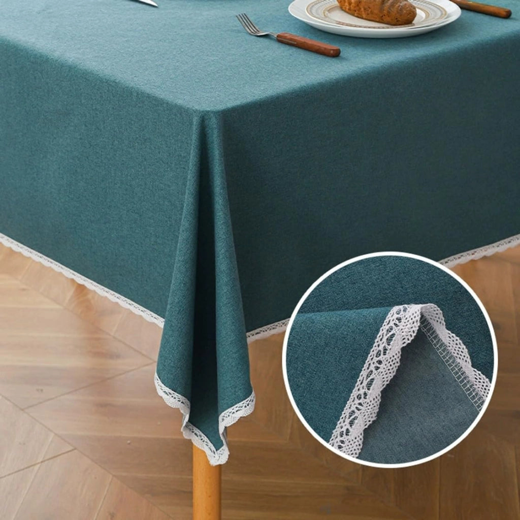 Tovaglia rettangolare, 140x180 cm, azzurra, impermeabile