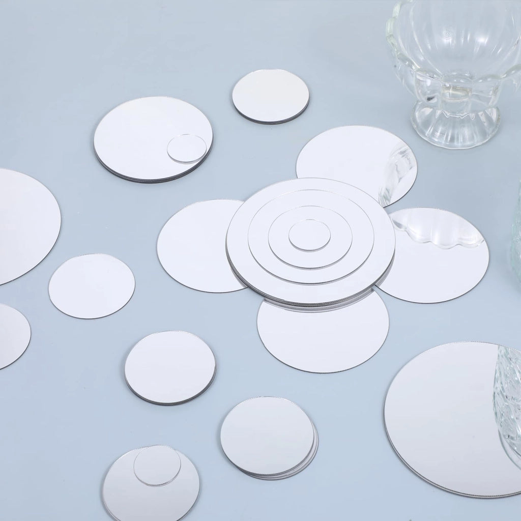 Specchi in acrilico rotondi, adesivi, confezione da 50 pezzi, 4 dimensioni: 2,5-10 cm