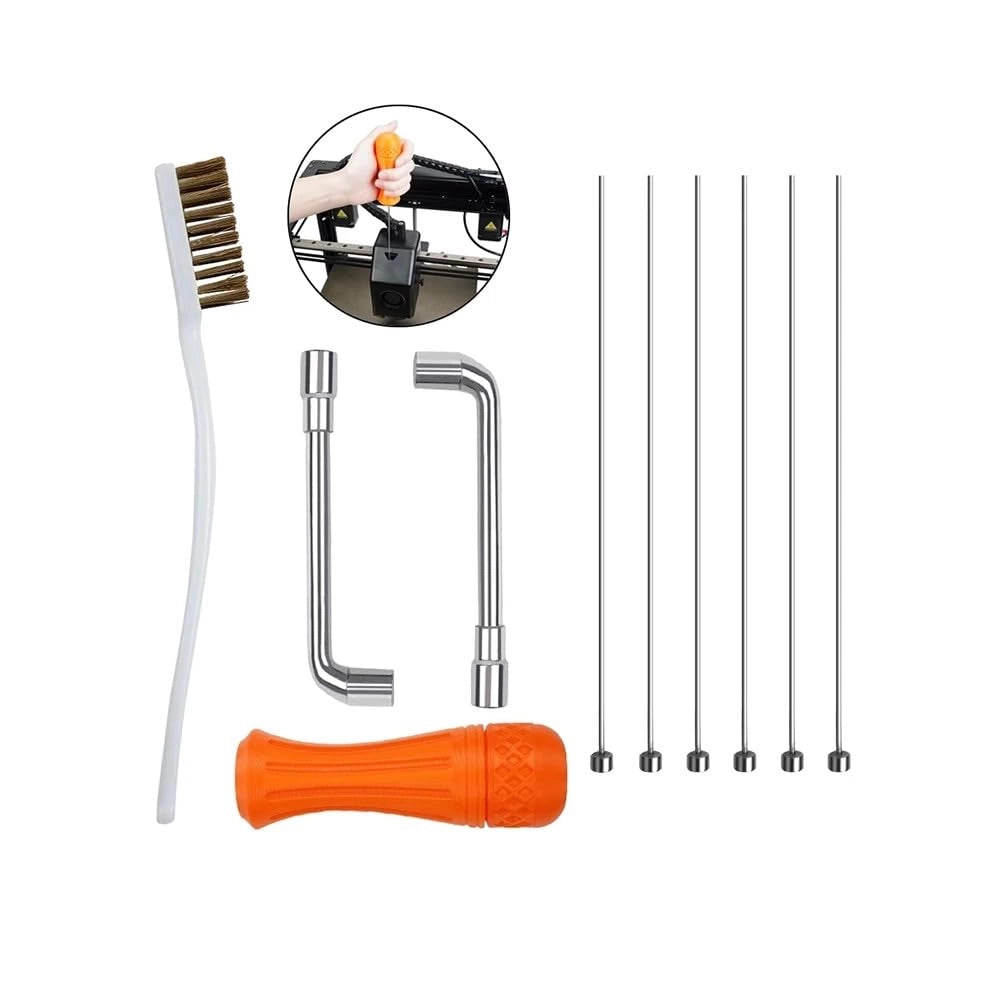 Kit per la pulizia delle ugelli delle stampanti 3D, spazzola in filo di rame, aghi, chiavi