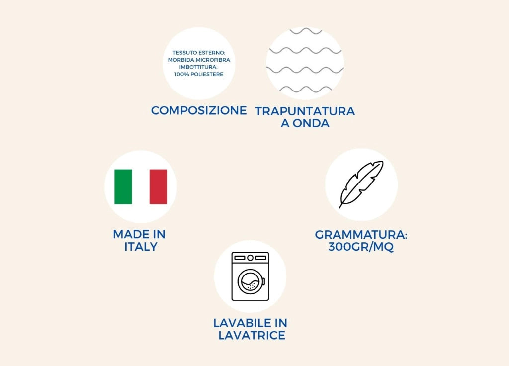 Trapunta Piumone Letto Invernale Imbottita 300gr Scaldanotti Ilenia - Piazza E Mezza - Verde