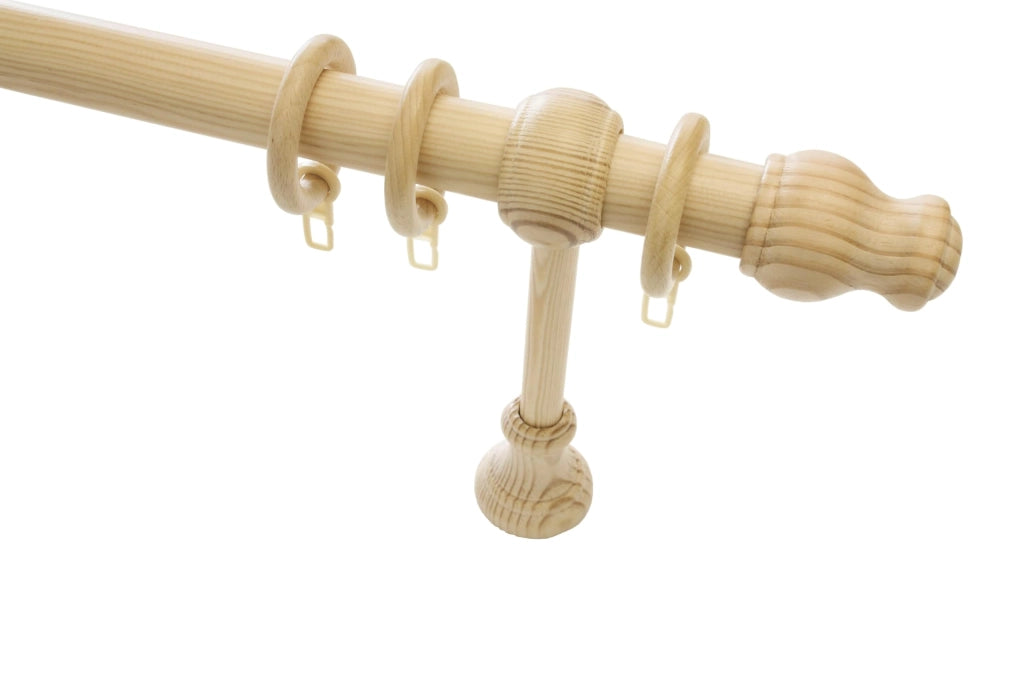 Anelli per tende in legno, diametro 28 mm, inclusi ganci, confezione da 10 pezzi, larghezza 9 mm