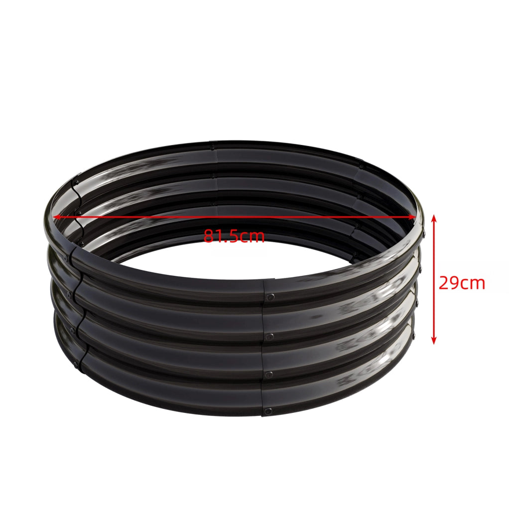 Fioriera rialzata rotonda ULEVR 45,7x45,7x30,5 cm in acciaio zincato Q195, nera