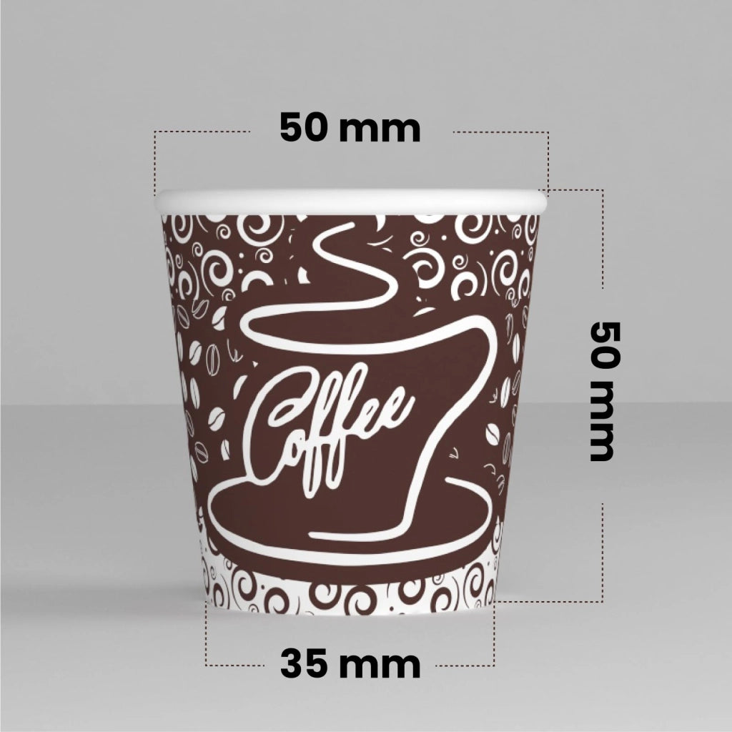 200 bicchieri di carta per caffè, capacità 75 ml, color marrone, monouso, impermeabili
