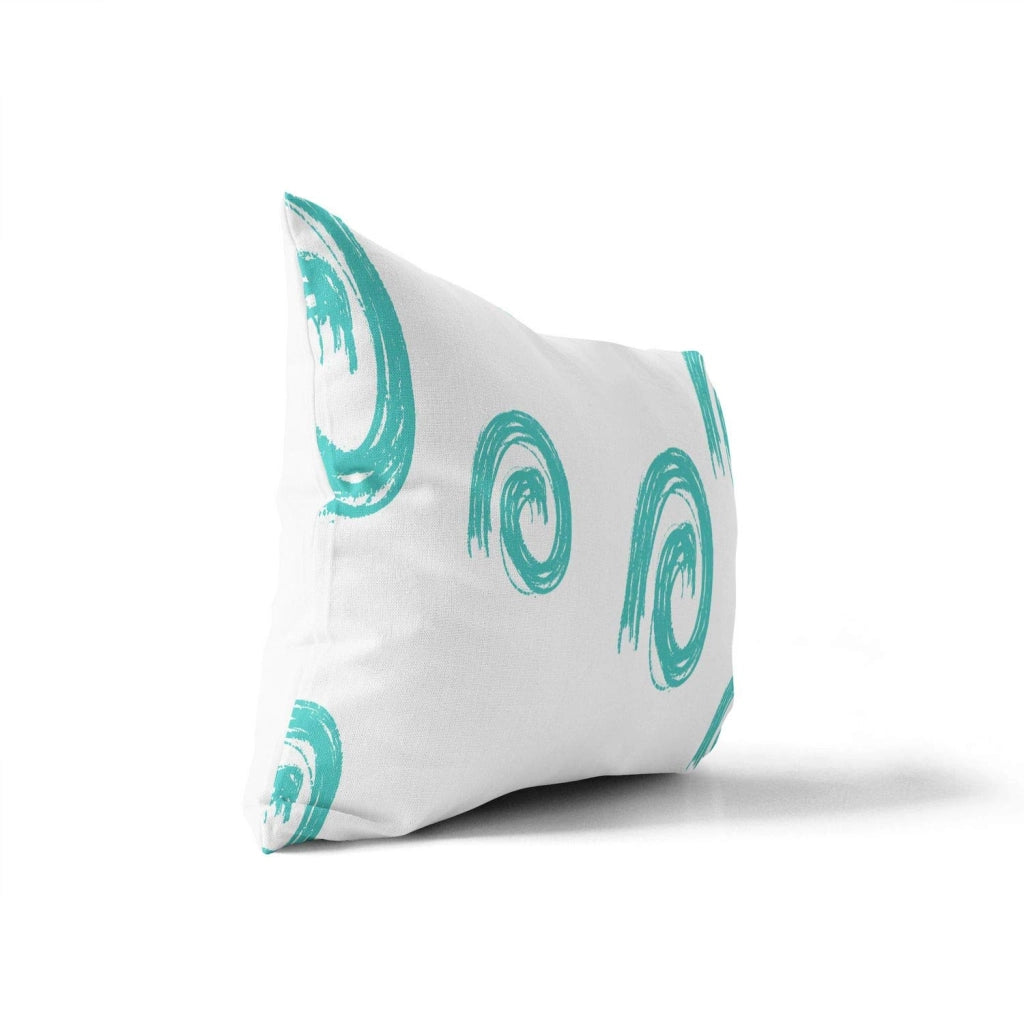 Copertura per cuscino decorativo, 45x60 cm, turchese e bianco, con cerniera