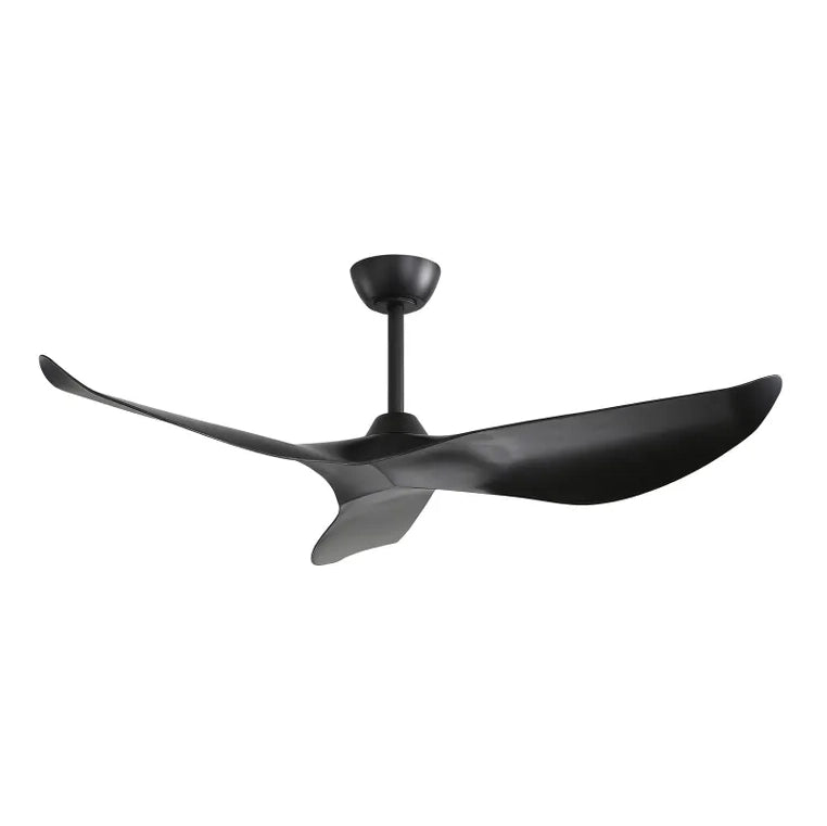 Ventilatore da soffitto 132 cm nero con telecomando e 6 velocità