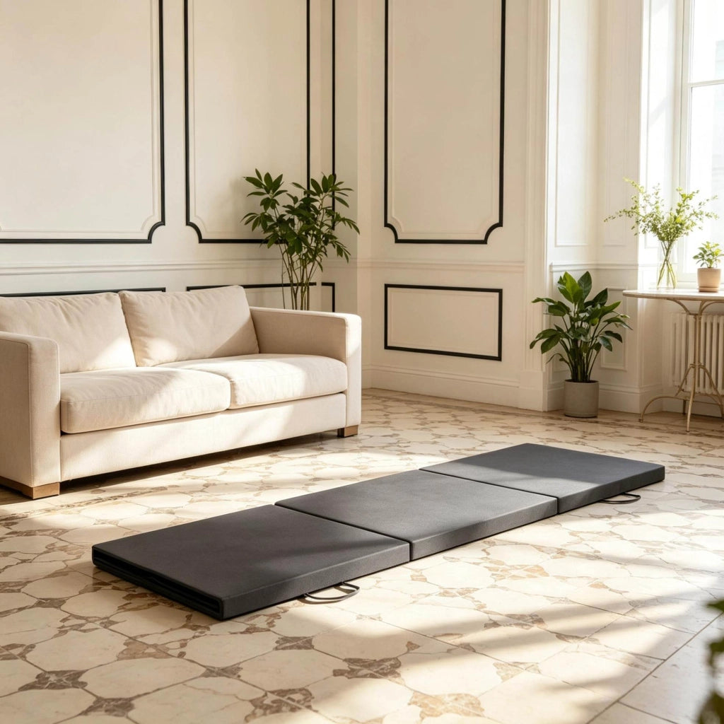 Tappetino ginnico pieghevole grigio 180 x 60 x 5 cm