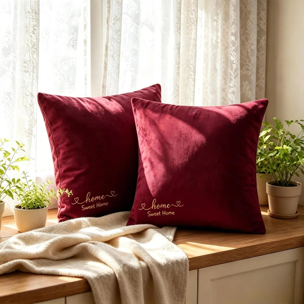 2 federe per cuscini in stile rustico, 45 x 45 cm