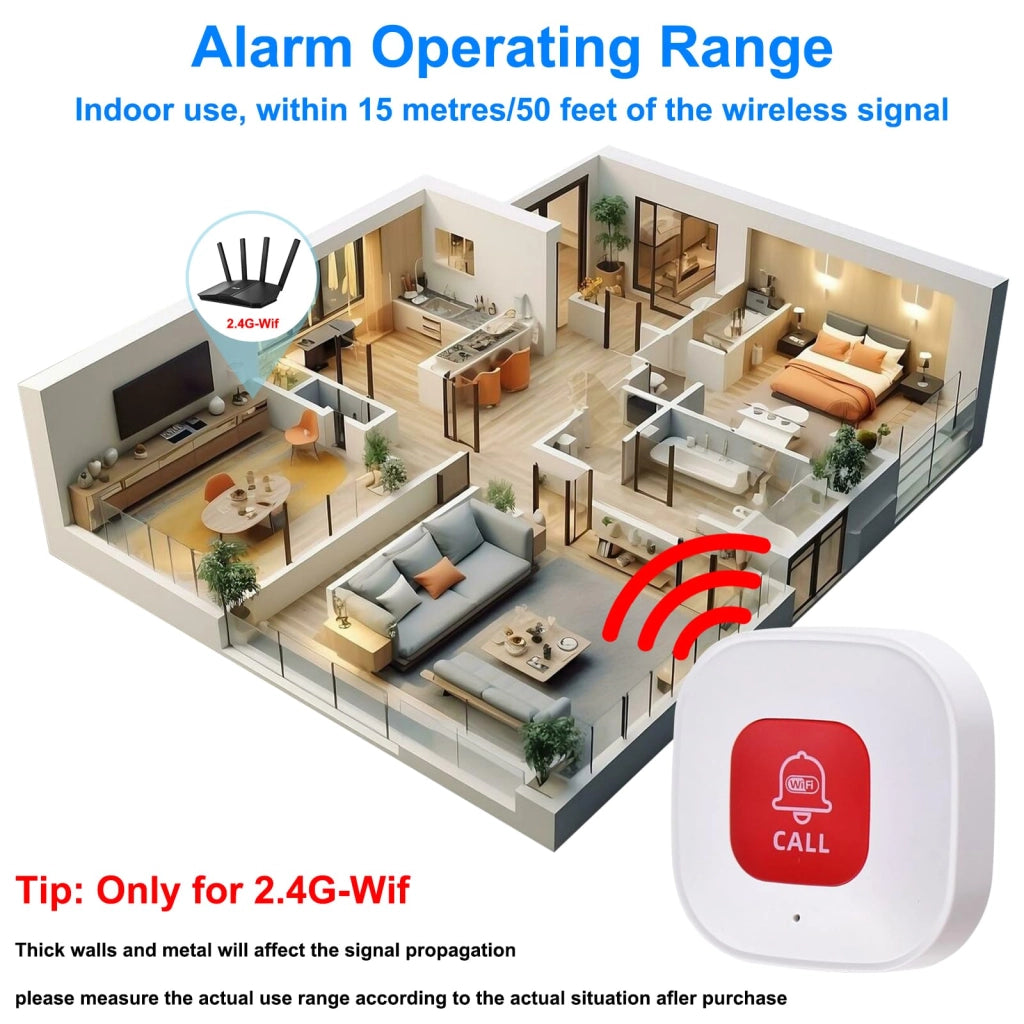 Pulsante di emergenza Wi-Fi per anziani – Localizzatore SOS con monitoraggio tramite app