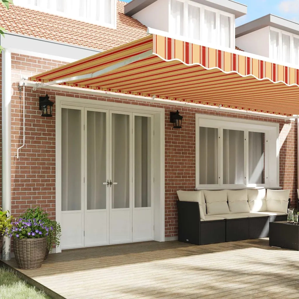 Tenda Elettrica 6 x 3,5 m A strisce gialle e arancioni 3331711