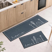Set di 2 tappetini per cucina, lavabili, antiscivolo, dimensioni 43x75 cm e 43x150 cm