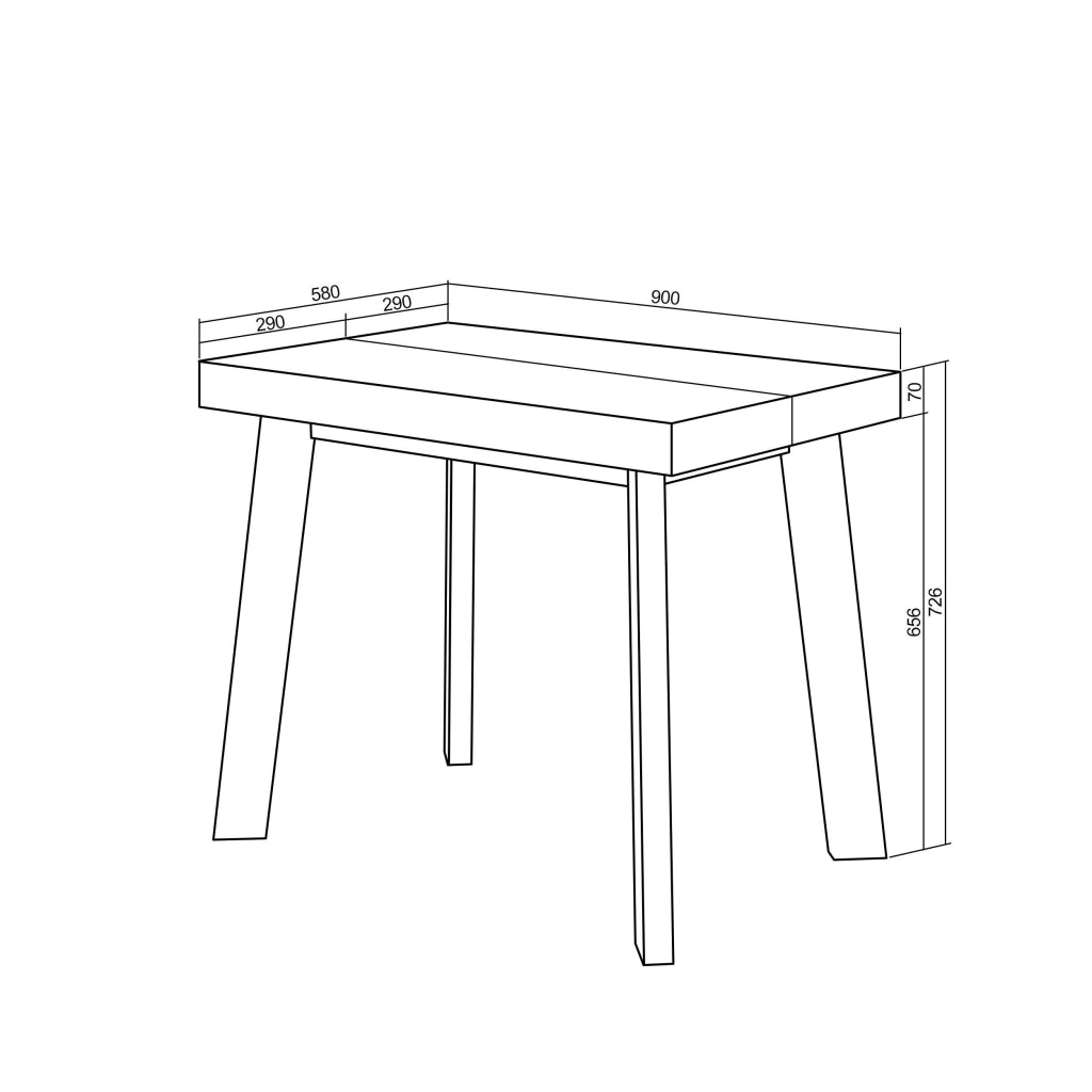 Tavolo da pranzo bianco, allungabile, con consolle da 140 cm, ideale per 6 persone