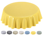 Set tavolo rotondo in PVC, diametro 140 cm, colore giallo – facile da pulire
