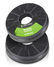 Filtri a carbone attivo, confezione da 2, diametro 105 mm, per cappe aspiranti