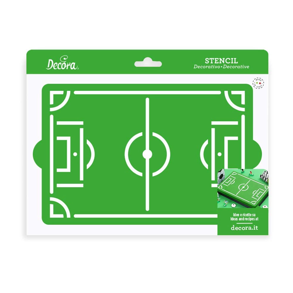 Modello trasparente in plastica per disegnare un campo da calcio, dimensioni 30 x 20 cm