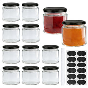 Set di 12 vasetti per marmellata, capacità 150 ml, ermetici, in vetro, senza BPA