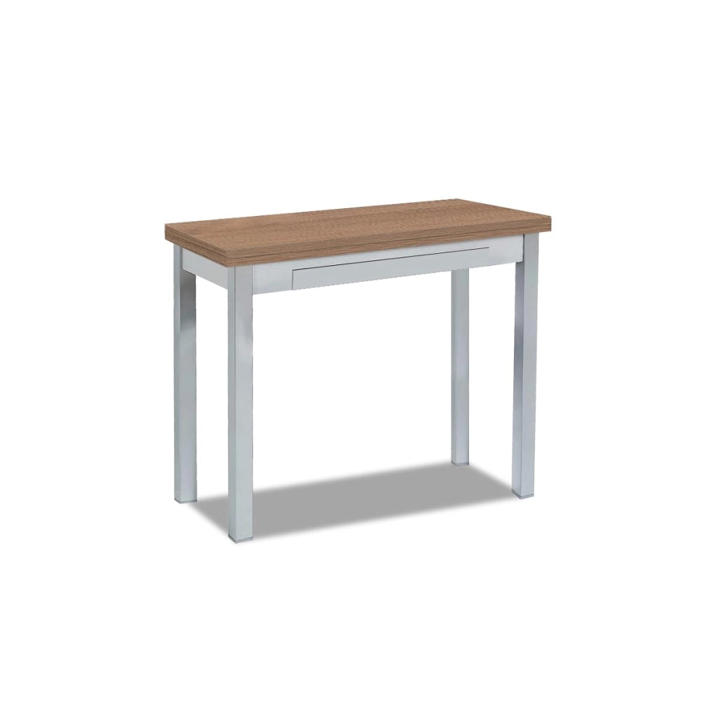 Tavolo da cucina, metallo, impiallacciatura di rovere Tennessee, 80 x 40 cm