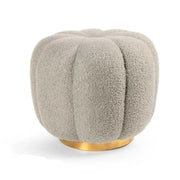 Pouf in tessuto teddy beige cm 45x45x43h