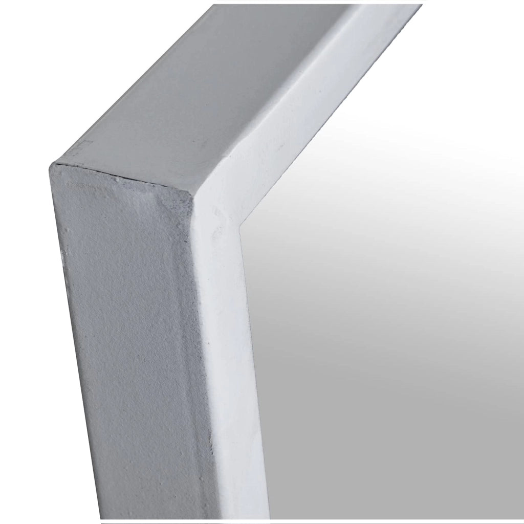 Specchio da parete quadrato in metallo, bianco, 80x2x80 cm