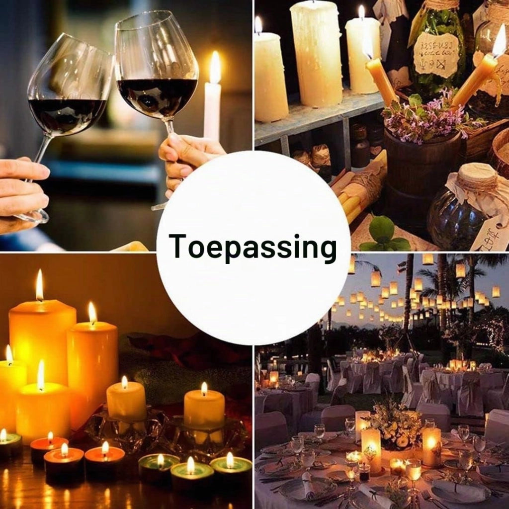 Candele in cotone, 60 metri + 100 supporti, fai da te
