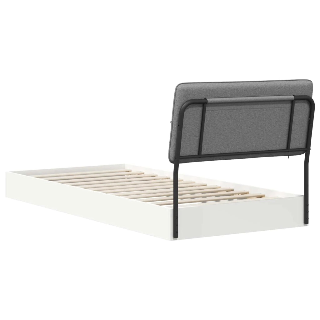 Letto singolo con testiera Bianco e Grigio Chiaro 80 x 200 cm 8003149