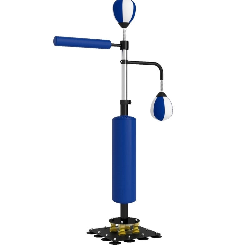 boxstand 107 x 36 x 140-205 cm acciaio blu con 2 speedball e barra rotante