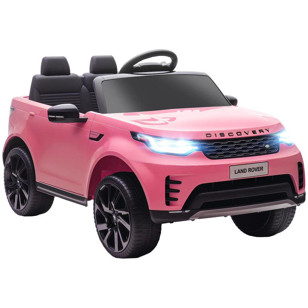 Auto Elettrica per Bambini Licenza Land Rover Discovery con Telecomando e Fari LED, Sospensioni, Rosa, 105x68.5x58 cm