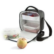 Cesto da picnic con supporto, 19 x 14 x 26 cm, colore nero