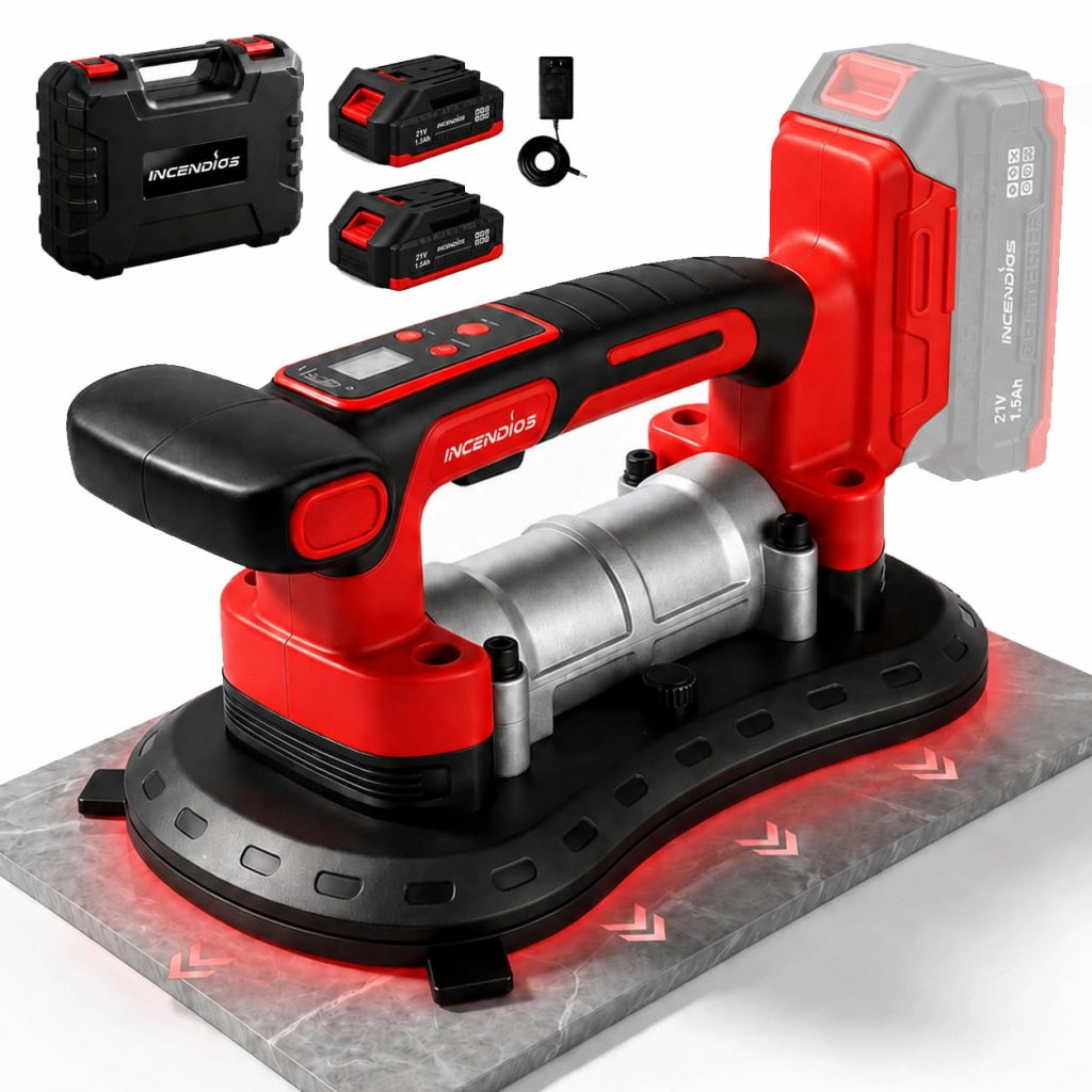 Vibratore per piastrelle a batteria 2-in-1, rosso/nero, 1 pezzo