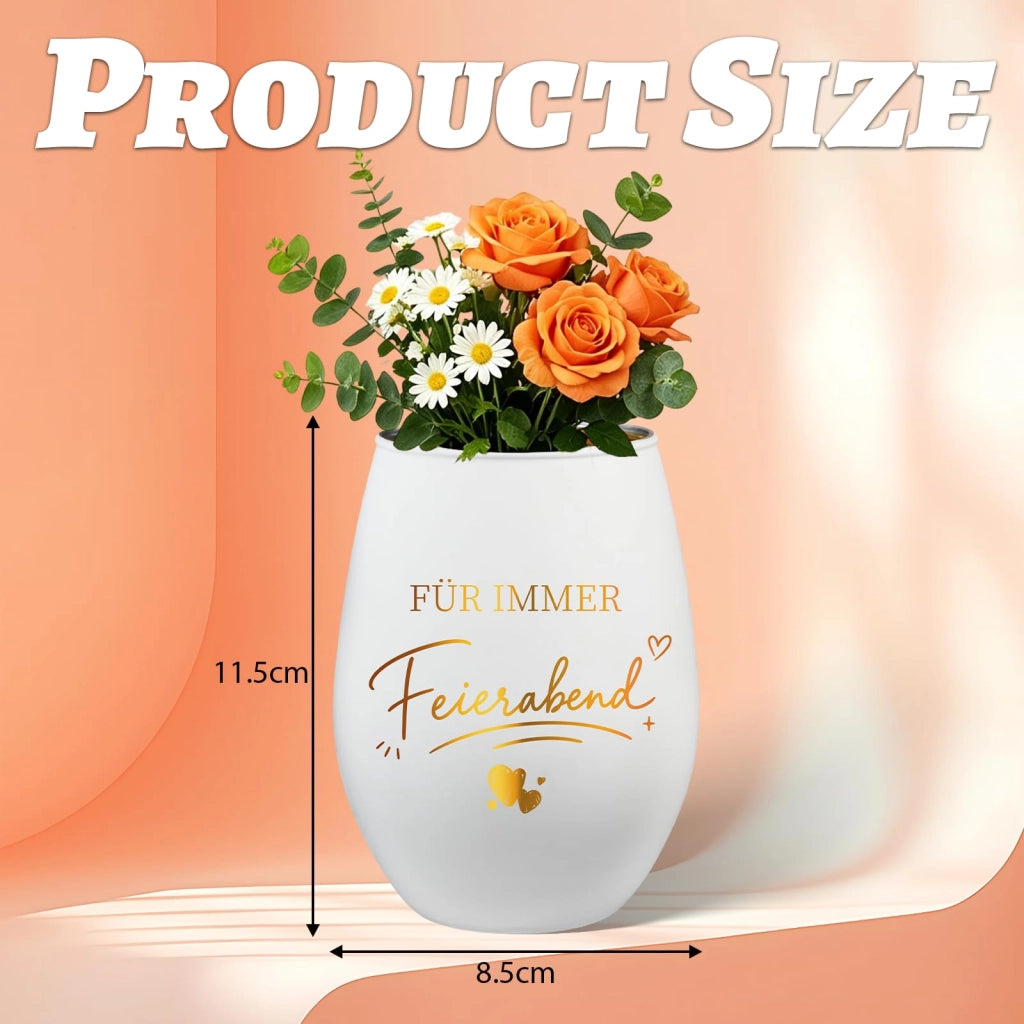 Candeliere con incisione "Finalmente la pensione", 11,5 cm