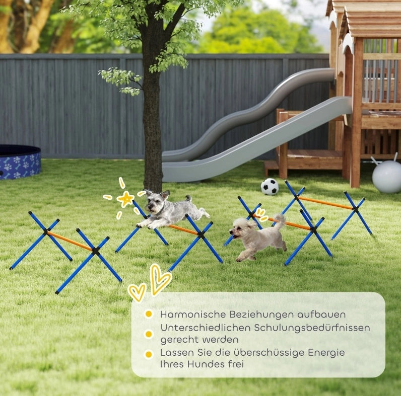 Set agility per cani con 4 ostacoli regolabili e borsa, arancione