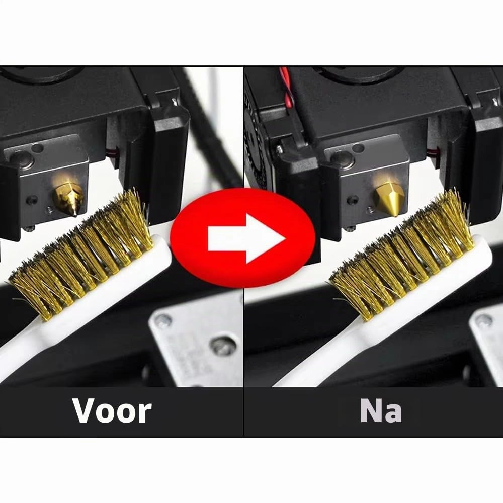 Kit per la pulizia delle ugelli delle stampanti 3D, spazzola in filo di rame, aghi, chiavi