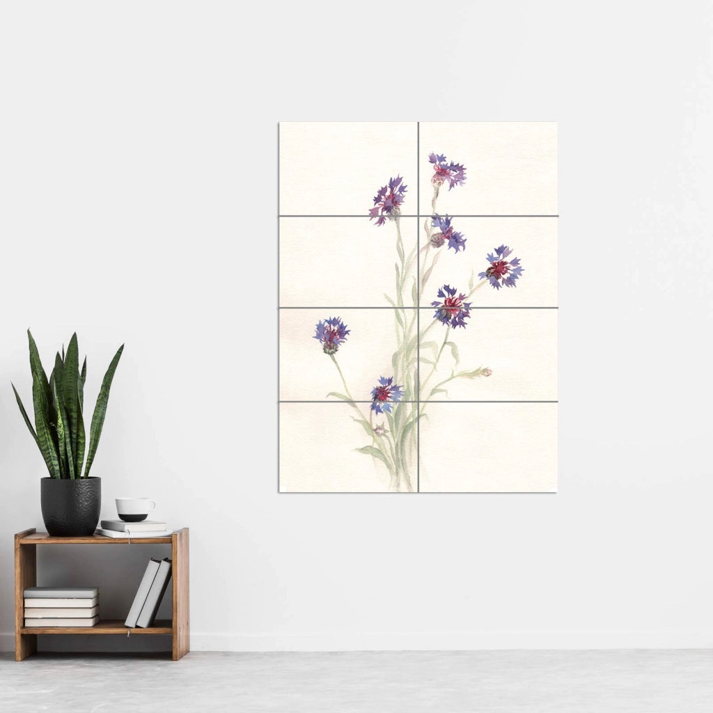 Poster panoramici, set di 8 elementi, acquerello, fiori, 119,55 x 84,7 cm