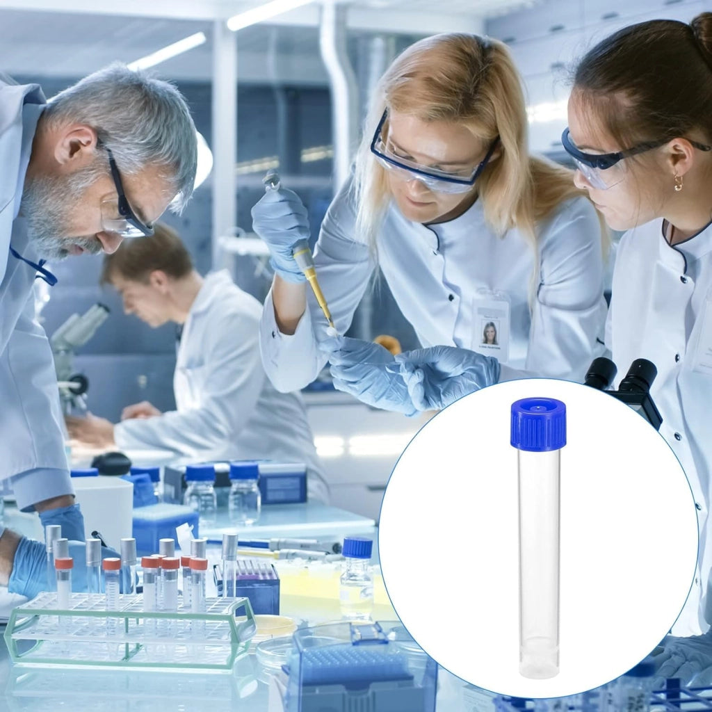 40 provette di plastica da 10 ml con graduazione, trasparenti