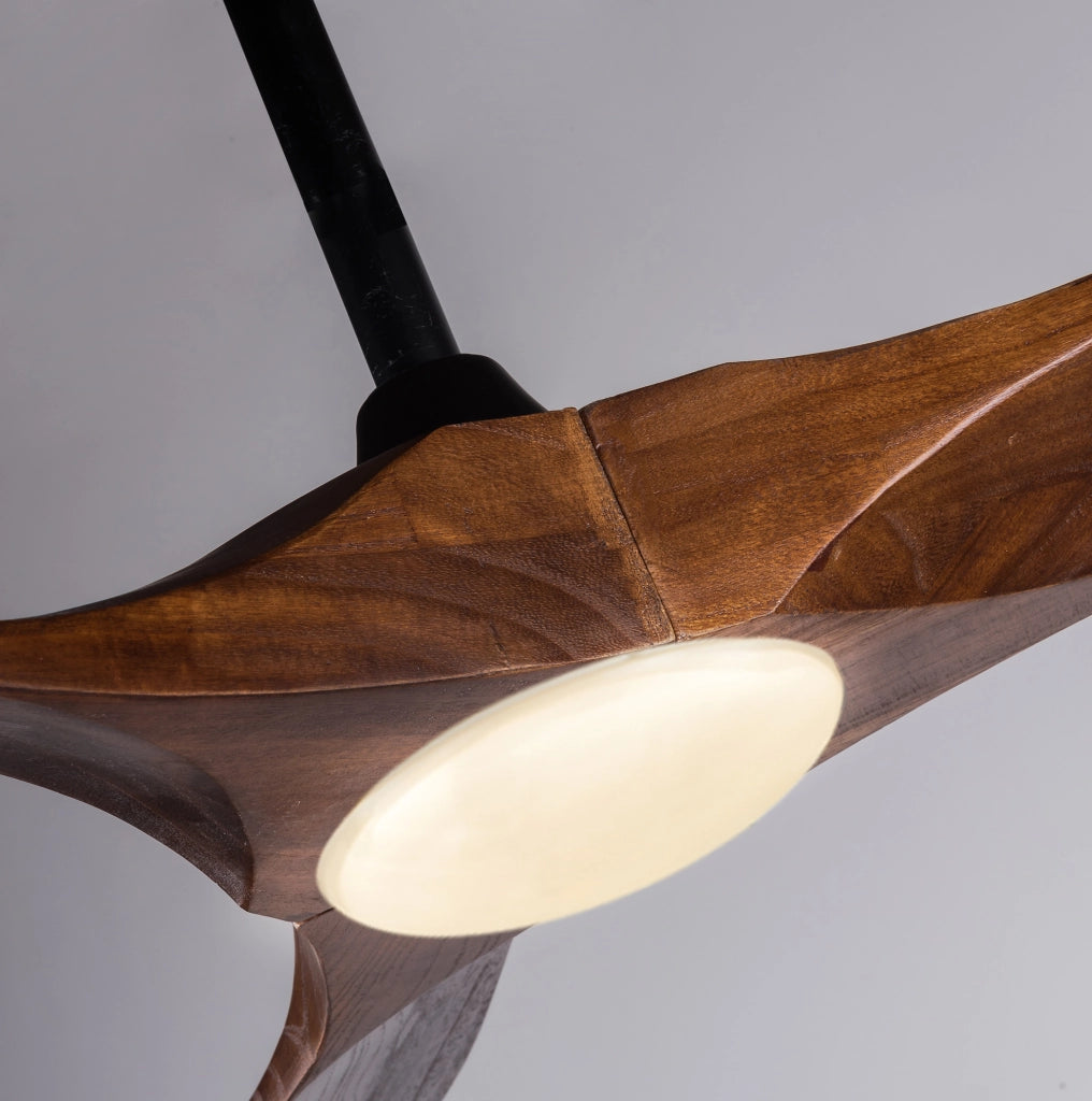 Ventilatore da soffitto con luce 42 pollici (106 cm), nero e noce scuro, telecomando