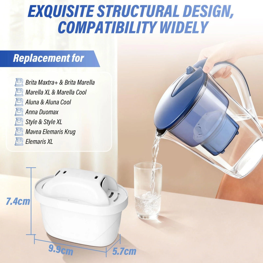Confezione da 6 filtri per depuratore d'acqua, compatibili con Brita Maxtra+