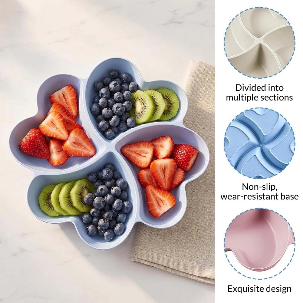 Contenitore per snack con 4 scomparti, set da 4, in plastica PP, 23 cm