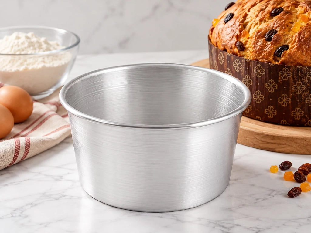 Stampo per Panettone Habi Pasticceria in Alluminio Ø 20 cm x H 12 cm – Stampo Rotondo per Dolci da Forno, Panettoni e Preparazioni di Pasticceria Habi