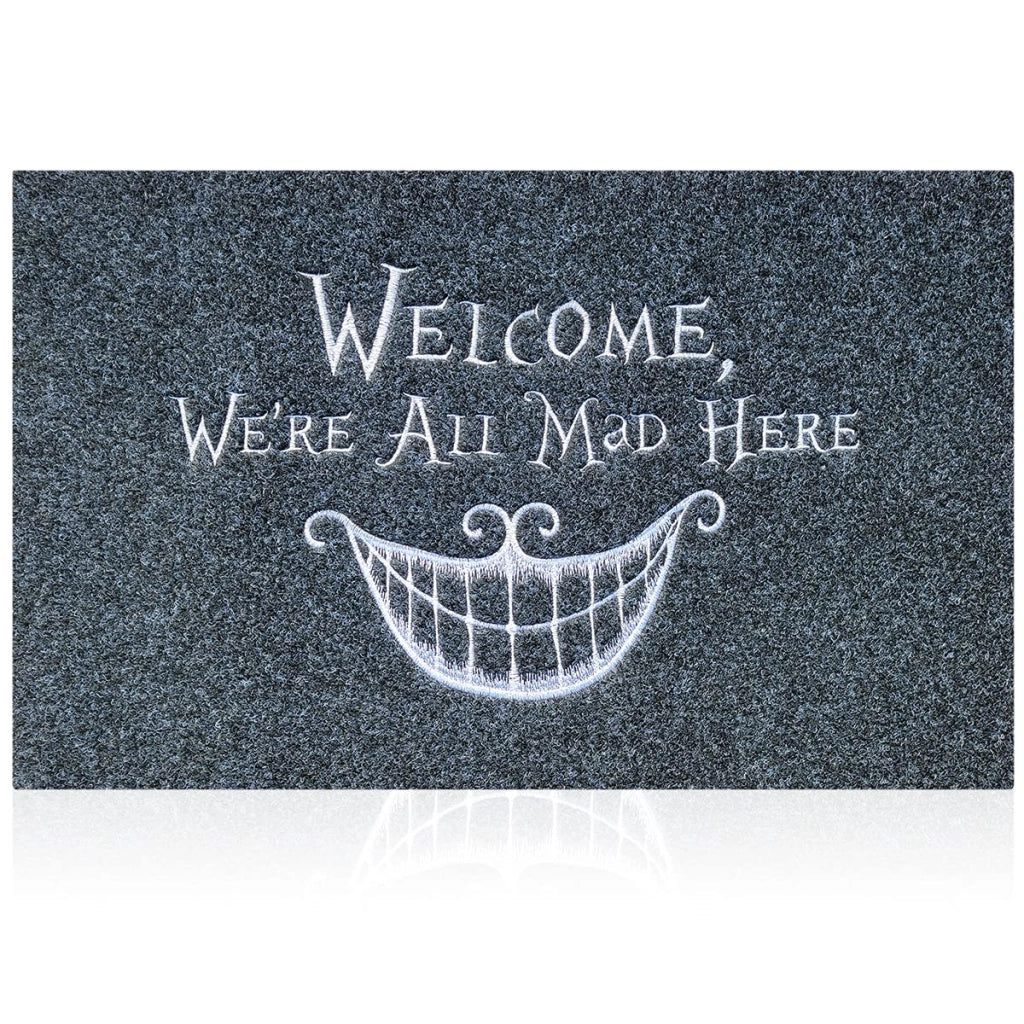 Porta asciugamani da 40x60 cm, grigio, con retro in gomma, design con faccina sorridente