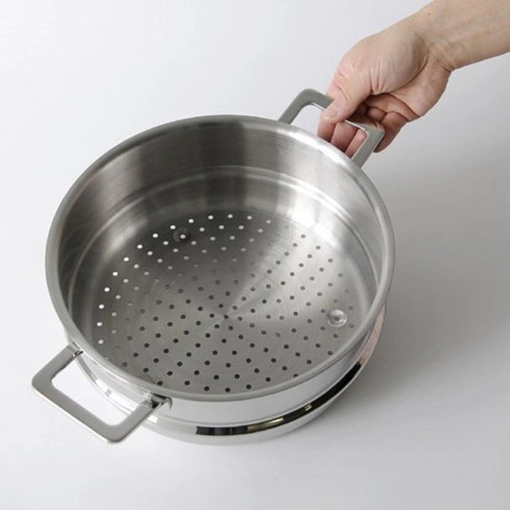 Coperchio a vapore per pentole in acciaio inossidabile, diametro 24 cm, colore argento