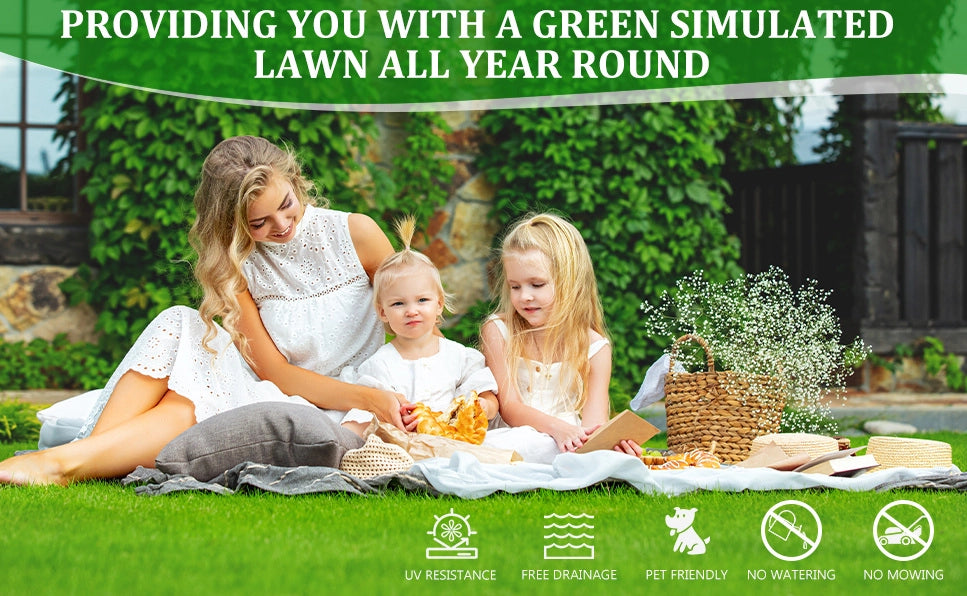 Prato artificiale verde con drenaggio per balcone e giardino