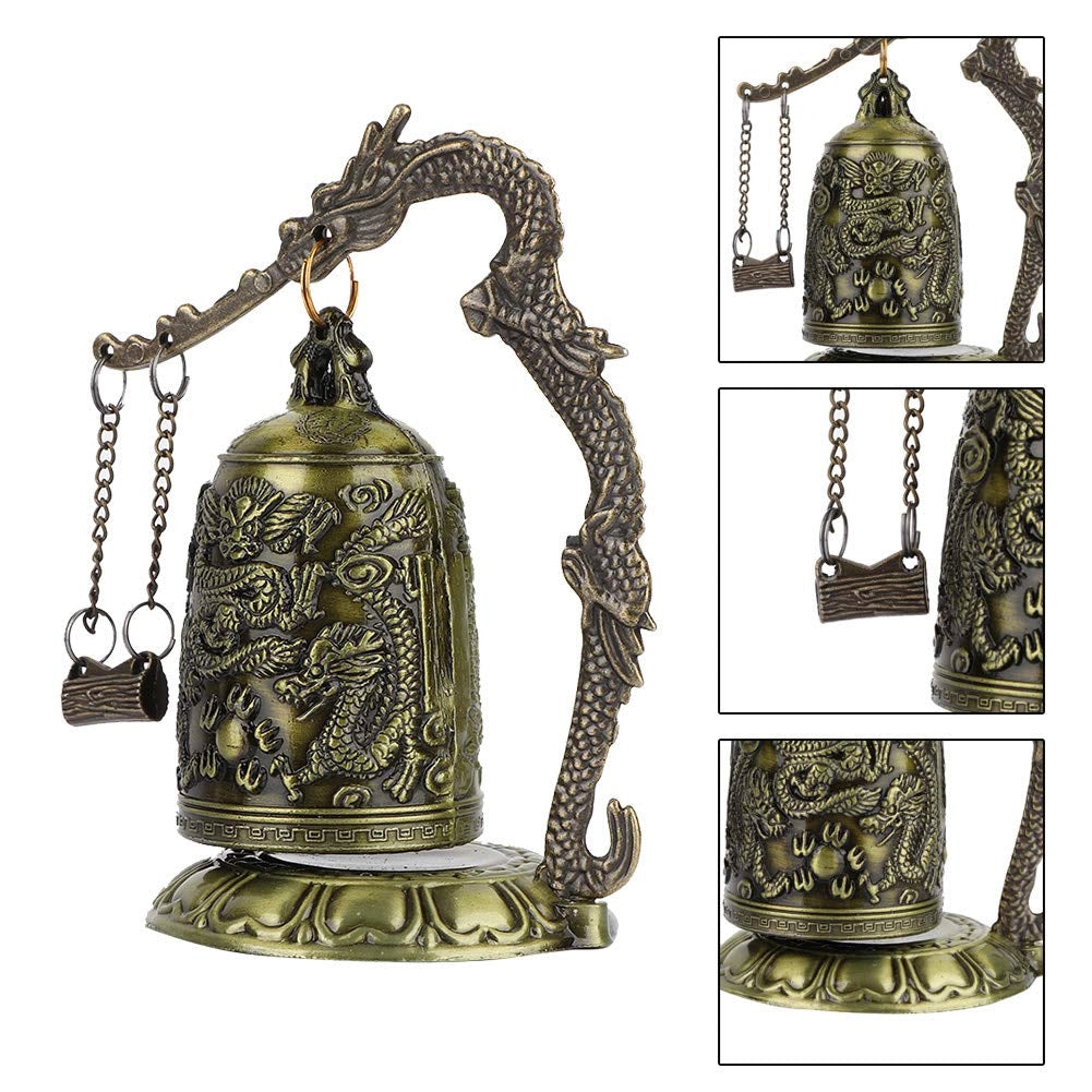 Ornamento a forma di drago, stile cinese, 12,7 cm, aspetto bronzo