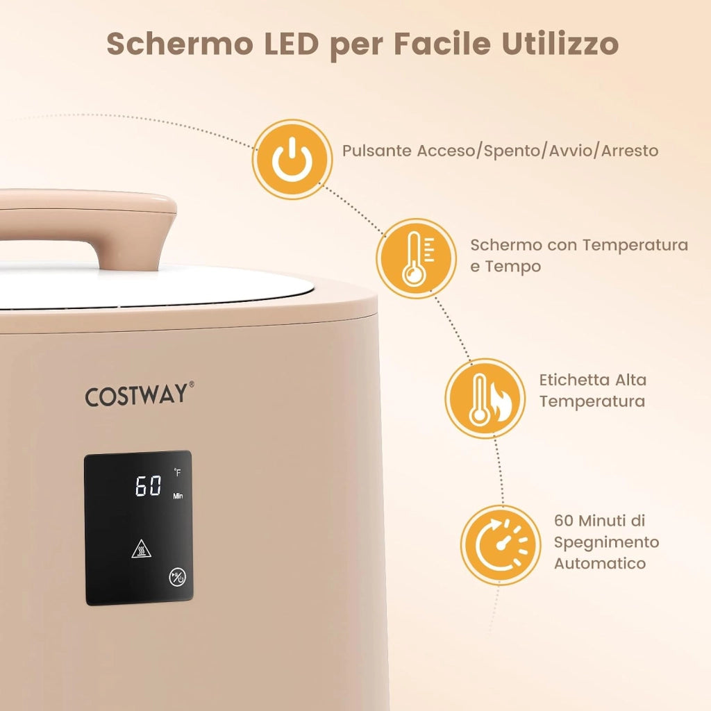 Scalda Asciugamani Portatile 18 L con Display LED, caffè