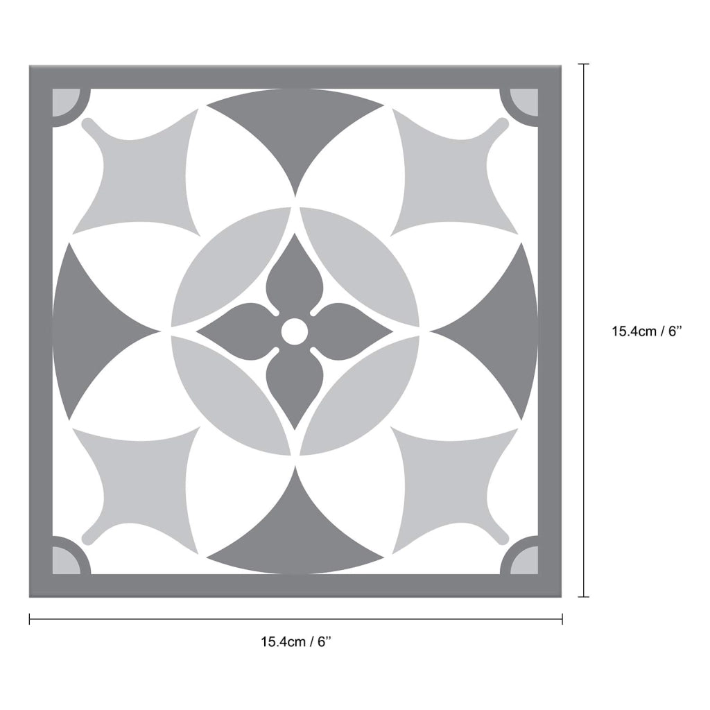 Adesivi per piastrelle 16 pezzi 15 x 15 cm autoadesivi in vinile impermeabili effetto 3D Purbeck Stone Grigio