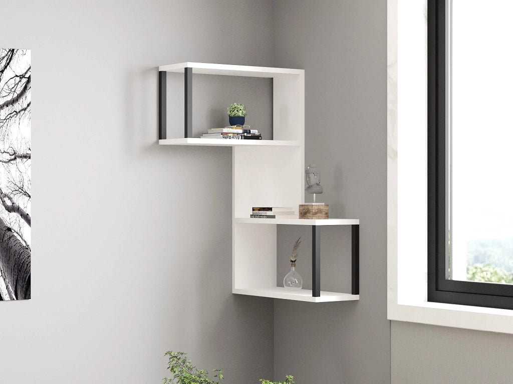 Scaffale a parete, bianco, 84x52x20 cm, rivestito in melamina