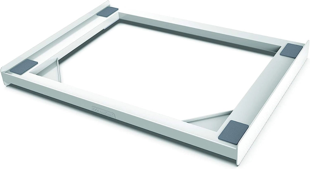 Meliconi base torre slim l45, kit di sovrapposizione lavatrice asciugatrice universale, supporto asciugatrice premontato, cinghia di sicurezza con fibbia in metallo inclusa, portata 250 kg, bianco