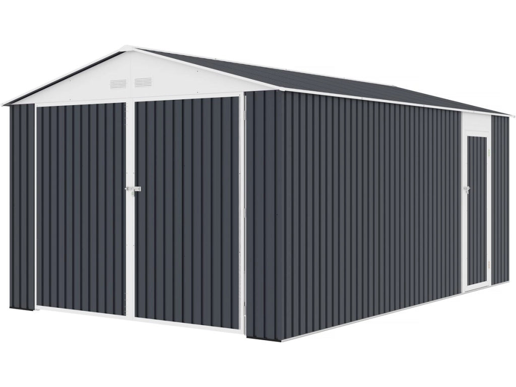 Garage in metallo "Houston" - da 15,36 m² Con pannello solare - Antracite