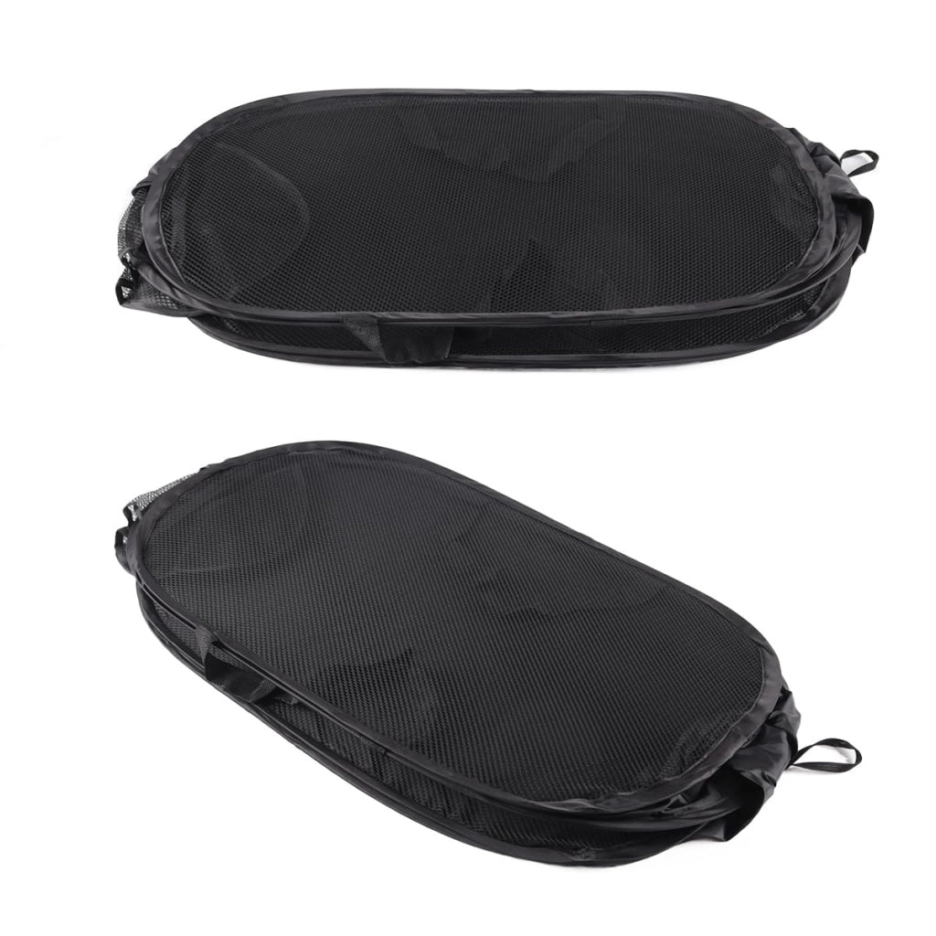 Cesto portabiancheria pieghevole in rete, dimensioni 58x36x36 cm, con maniglie e tasca laterale