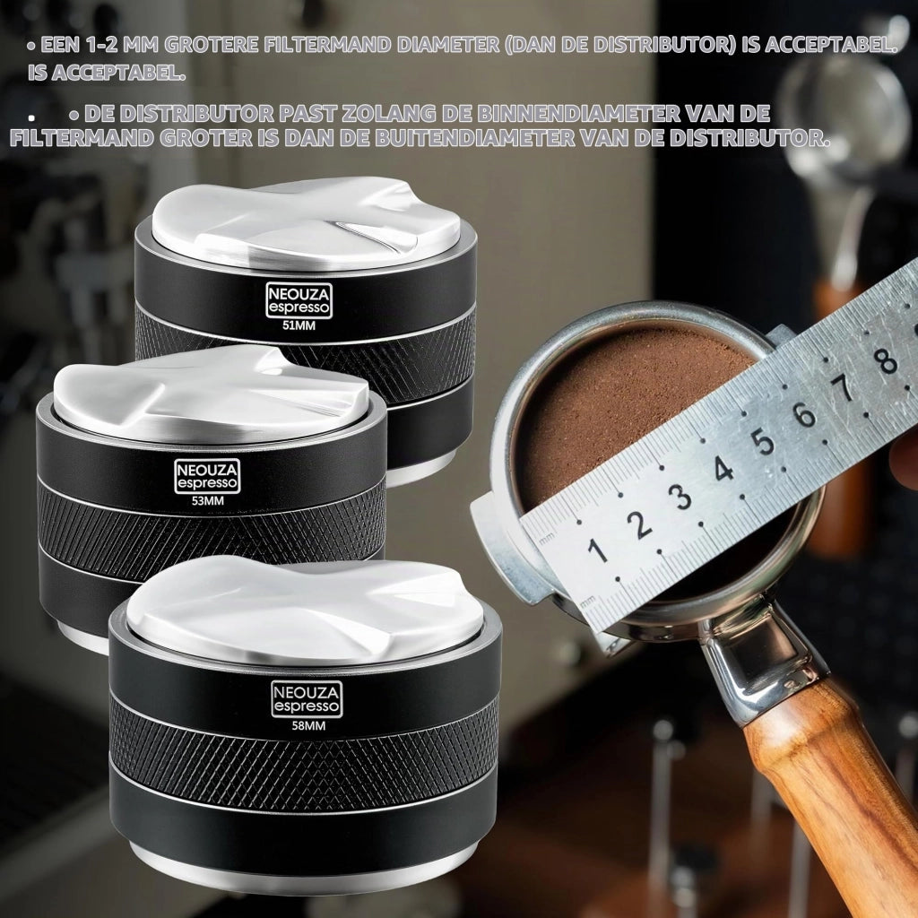 Distributore e pressino per caffè da 51 mm, 2-in-1, con profondità regolabile, in acciaio inossidabile
