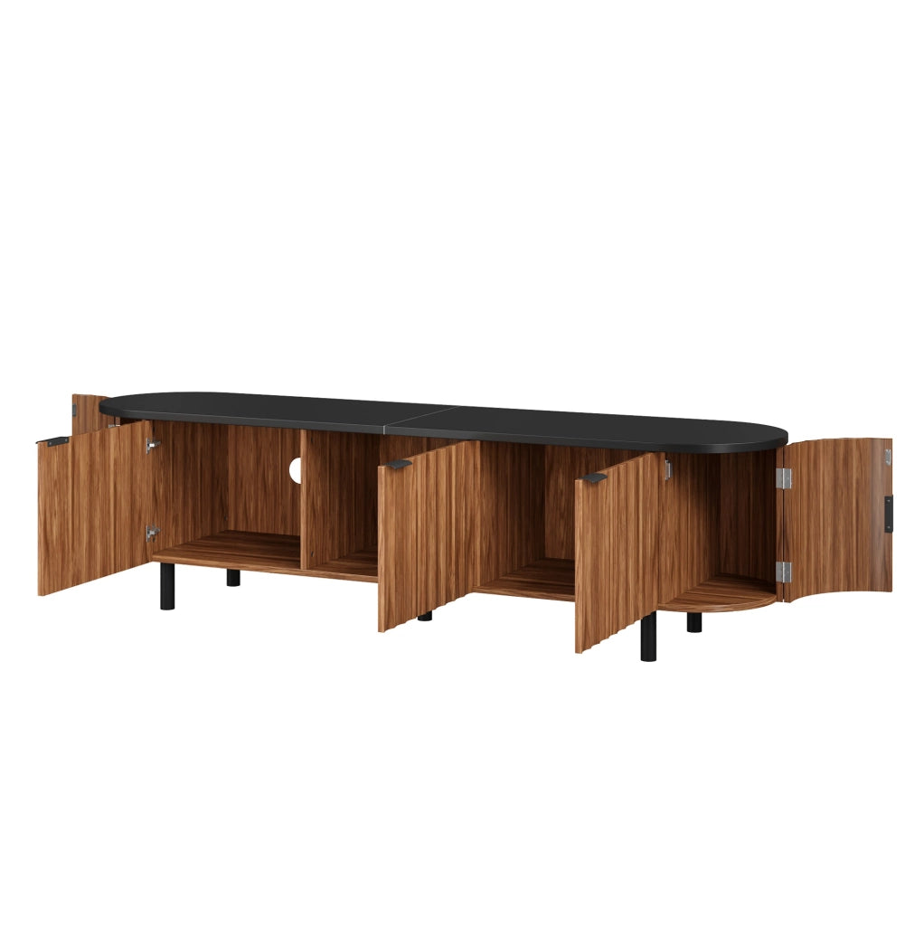 Mobile TV moderno 170 cm noce in MDF con 5 ante